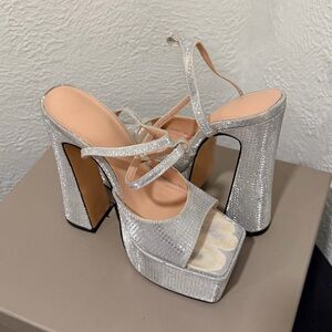 Silver Platform High Heels